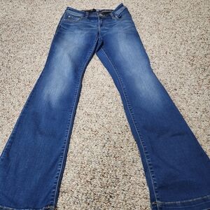 INC Dark Blue Curvy Fit Bootleg Stretch Jeans